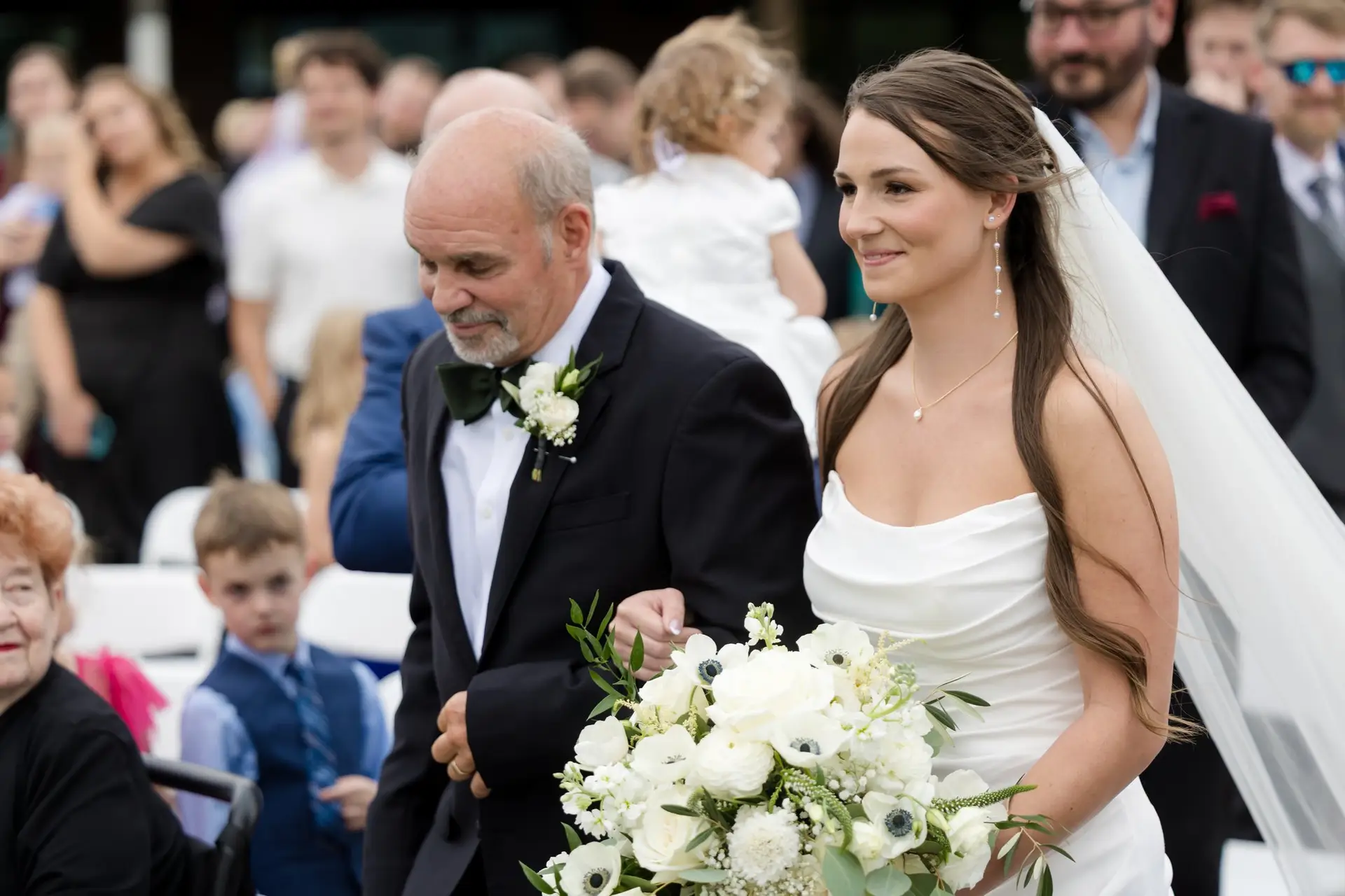 Bride and father at The Lodge at Camp Red Cedar photographed by Andy Krieger from Inspired Media
