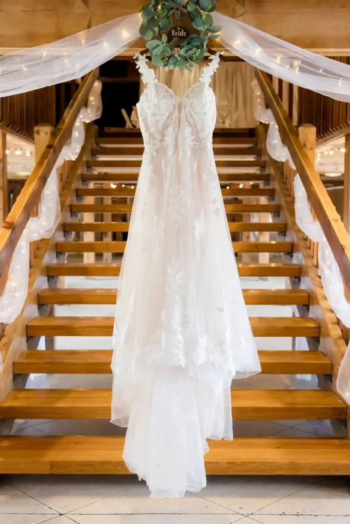 bridal gown detail - Caberfae Peaks - Michigan wedding photographer
