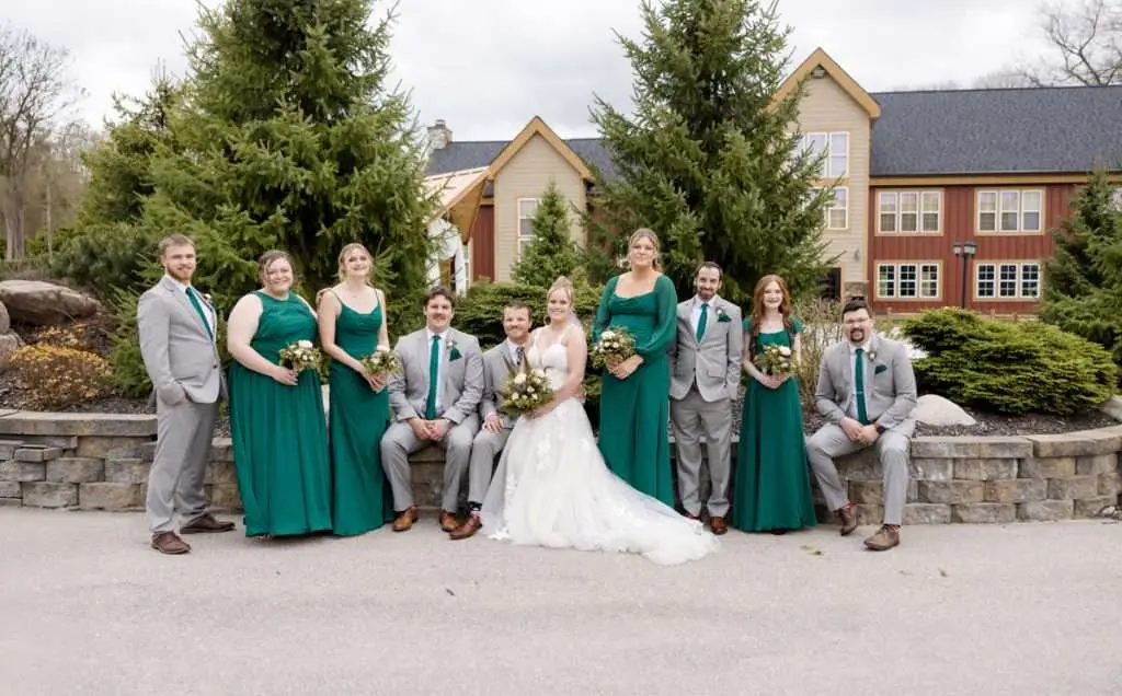 bridal party at Caberfae Peaks - Grand Rapids wedding photographer - Kalamazoo wedding photographer