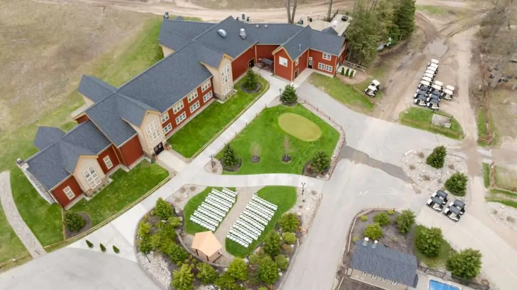 Drone photo of Caberfae Peaks - Michigan wedding photographer