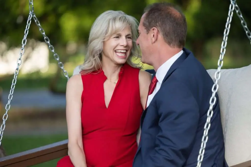 Couple on swing at St Joe River Lodge