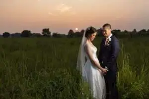 dramatic couple photo at Couple at Asylum Lake Preserve golden hour