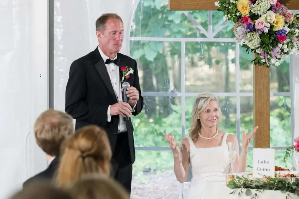 Groom doing speech at The Morris Estate