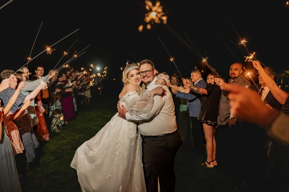 Sparkler exit at Post Family Farm photographed by Andy Krieger of Inspired MEdia